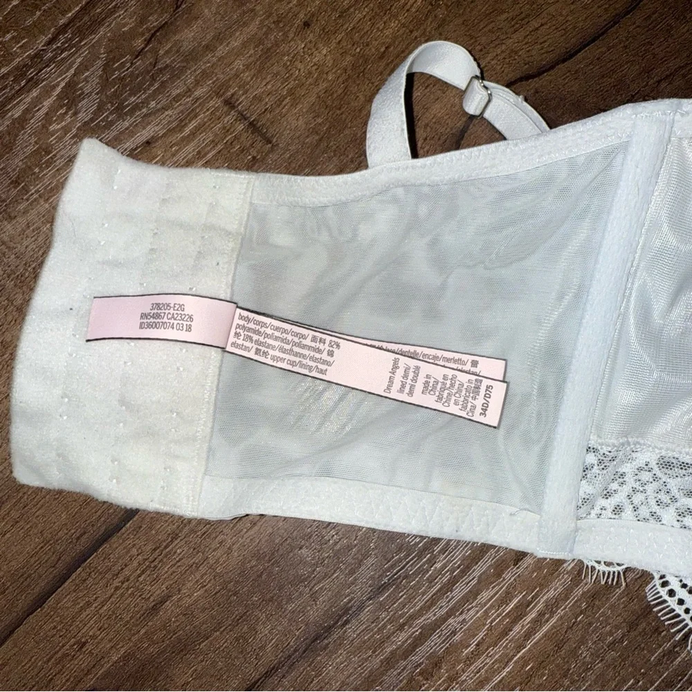 Victorias Secret Like New Dream Angels Lined Demi Longline Shimmer Bra